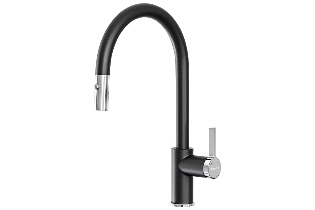 Vòi rửa bát dây rút Konox Alto Black Vòi rửa bát dây rút Konox Alto Black