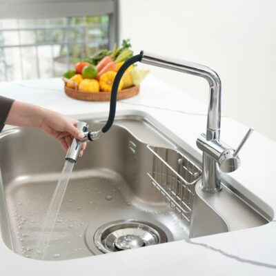 Vòi rửa bát dây rút Konox Volta Chrome