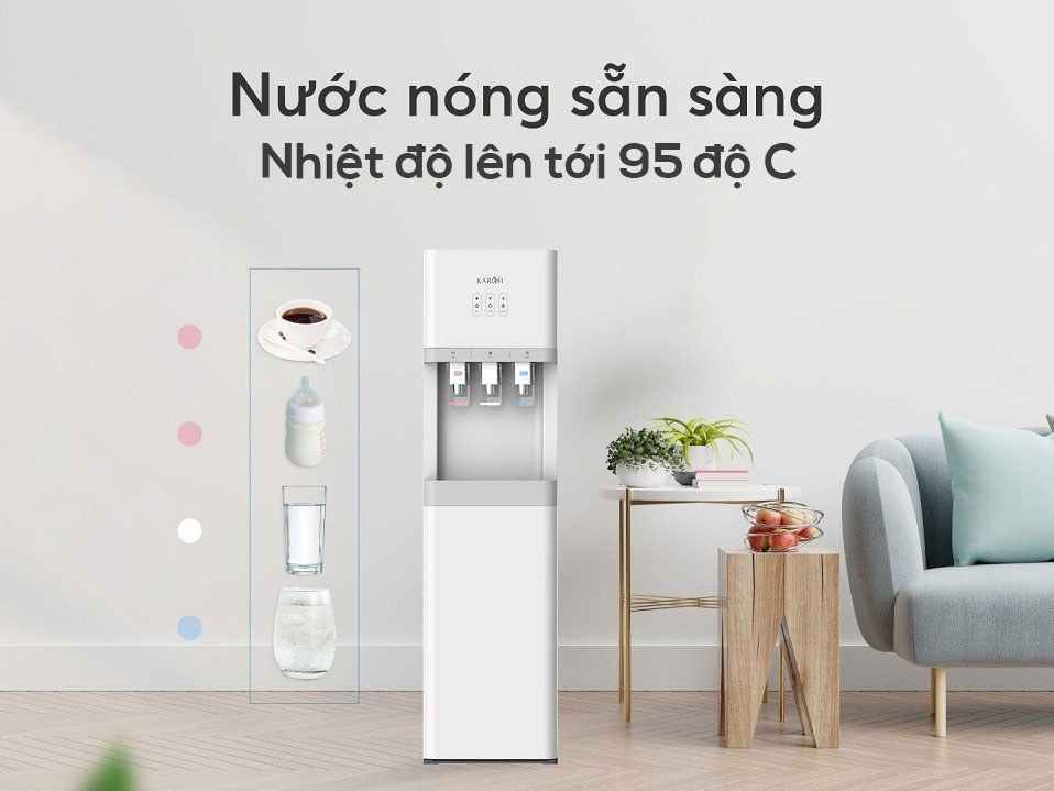 Cây nước nóng lạnh nguội Karofi HCV208 làm nóng lên đến 95 độ C