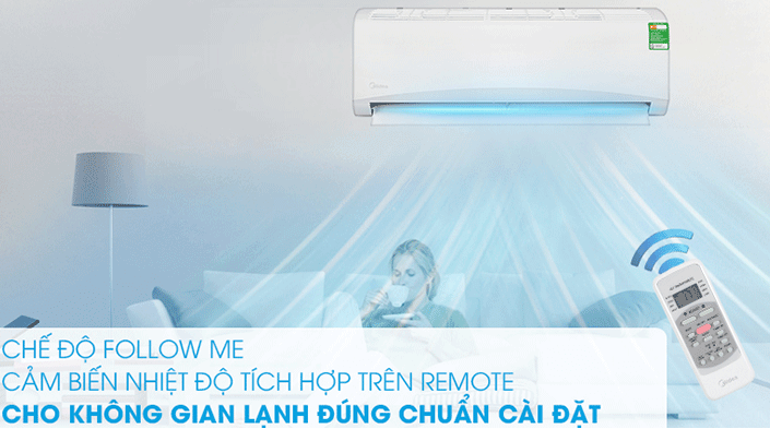 Điều hòa Midea 1HP MSAFII-10CRN8 có chế độ cảm biến nhiệt độ Follow me