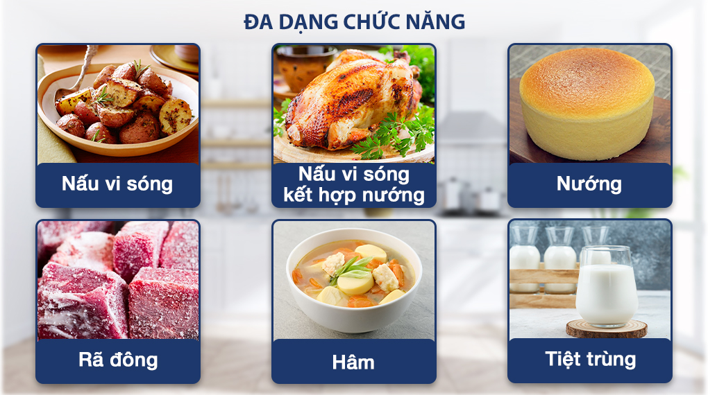 Lò vi sóng âm có nướng Chef's EH-MW801S 25 lít - Đa dạng chức năng Lò vi sóng âm có nướng Chef's EH-MW801S 25 lít - Đa dạng chức năng