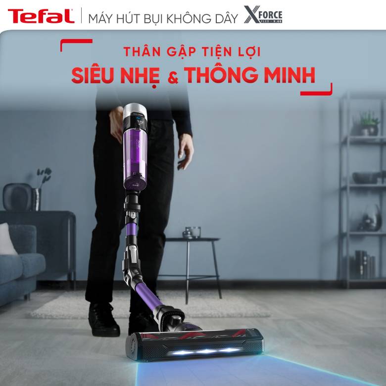Máy bụi không dây Tefal X-force Flex 9.60 TY2039WO - Thân máy ảnh thông tin minh