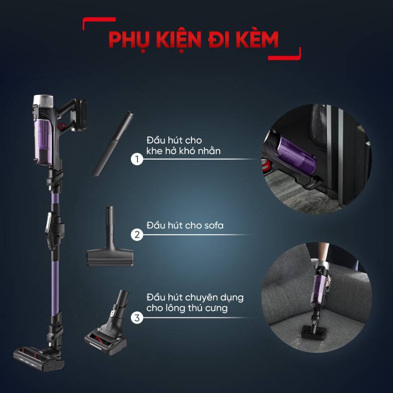 Máyi bụi không dây Tefal X-force Flex 9.60 TY2039WO - Đầu hút thông minh với công nghệ tiên tiến