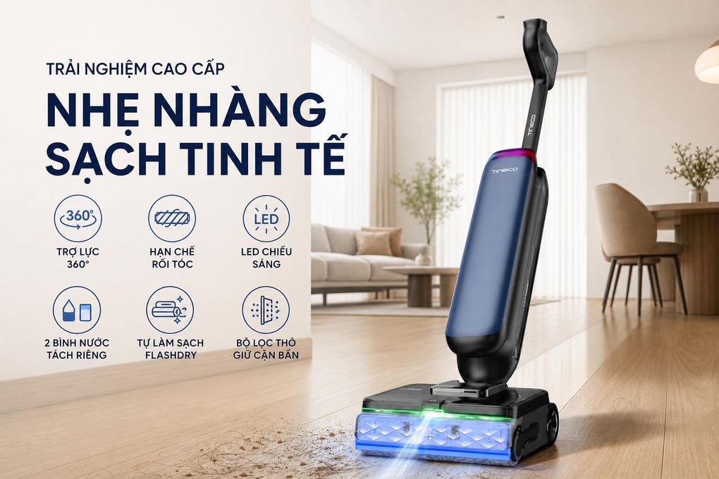 Máy hút bụi lau sàn Tineco Floor One Station S9 Artist - Trải nghiệm sử dụng cao cấp, thao tác nhẹ nhàng và vệ sinh tiện lợi Máy hút bụi lau sàn Tineco Floor One Station S9 Artist - Trải nghiệm sử dụng cao cấp, thao tác nhẹ nhàng và vệ sinh tiện lợi