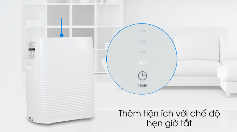 Hẹn giờ tiện lợi - Máy lọc không khí Cuckoo CAC-C1220FW Hẹn giờ tiện lợi - Máy lọc không khí Cuckoo CAC-C1220FW