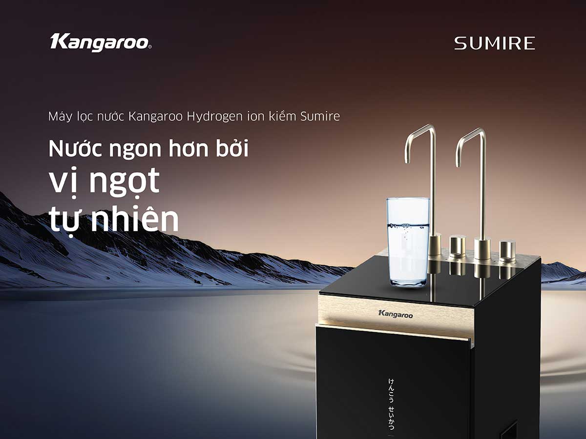 Máy lọc nước ion kiềm Kangaroo Hydrogen nóng lạnh KGHC13A2 Máy lọc nước ion kiềm Kangaroo Hydrogen nóng lạnh KGHC13A2