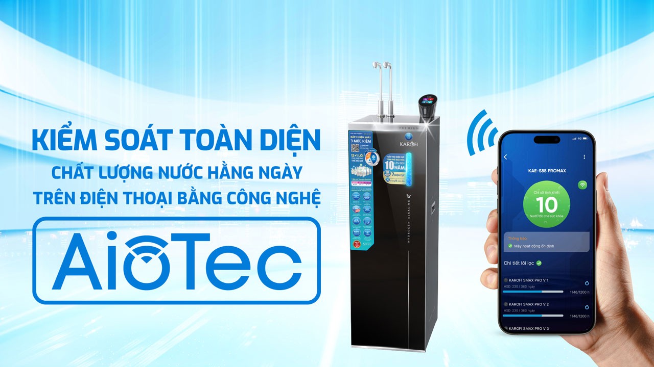 Karofi KAE-S88 PROMAX kiểm soát chất lượng nước bằng điện thoại