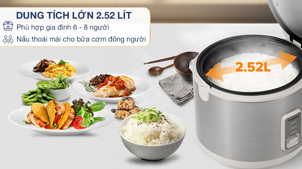 Nồi cơm nắp gài Cuckoo 2.52 lít CR-1415 - Dung tích Nồi cơm nắp gài Cuckoo 2.52 lít CR-1415 - Dung tích