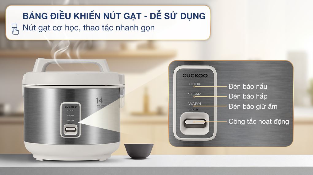Nồi cơm nắp gài Cuckoo 2.52 lít CR-1415 - Bảng điều khiển Nồi cơm nắp gài Cuckoo 2.52 lít CR-1415 - Bảng điều khiển