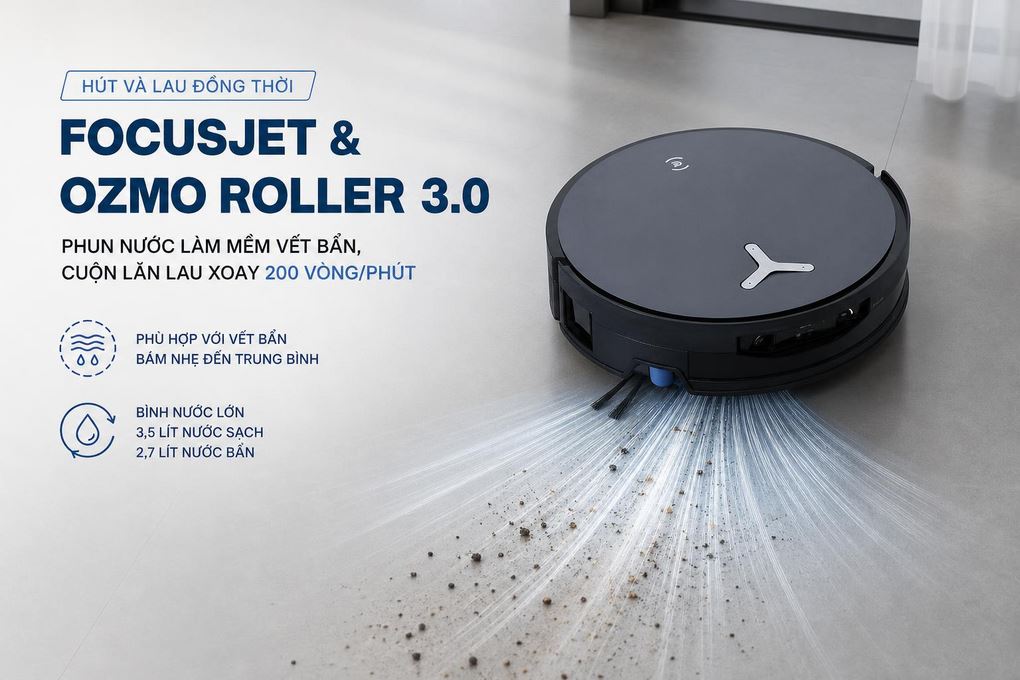Robot hút bụi lau nhà Ecovacs X12 OMNICYCLONE - Hút lau đồng thời Robot hút bụi lau nhà Ecovacs X12 OMNICYCLONE - Hút lau đồng thời
