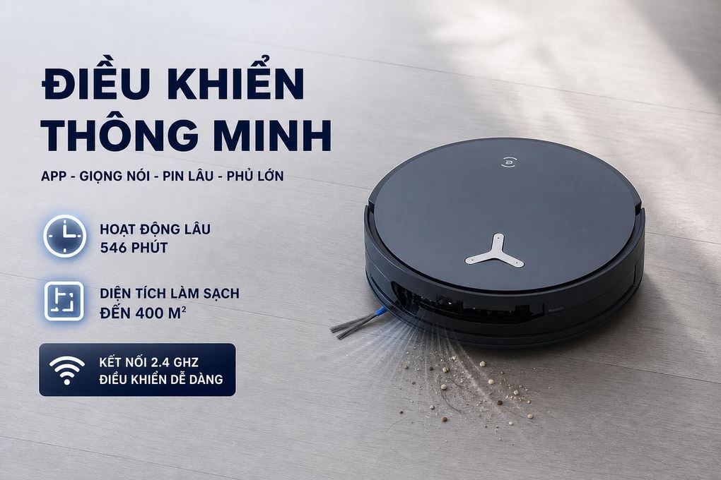 Robot hút bụi lau nhà Ecovacs X12 OMNICYCLONE - ĐIều khiển qua app Robot hút bụi lau nhà Ecovacs X12 OMNICYCLONE - ĐIều khiển qua app