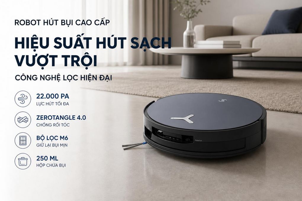 Robot hút bụi lau nhà Ecovacs X12 OMNICYCLONE - Hiệu suất Robot hút bụi lau nhà Ecovacs X12 OMNICYCLONE - Hiệu suất
