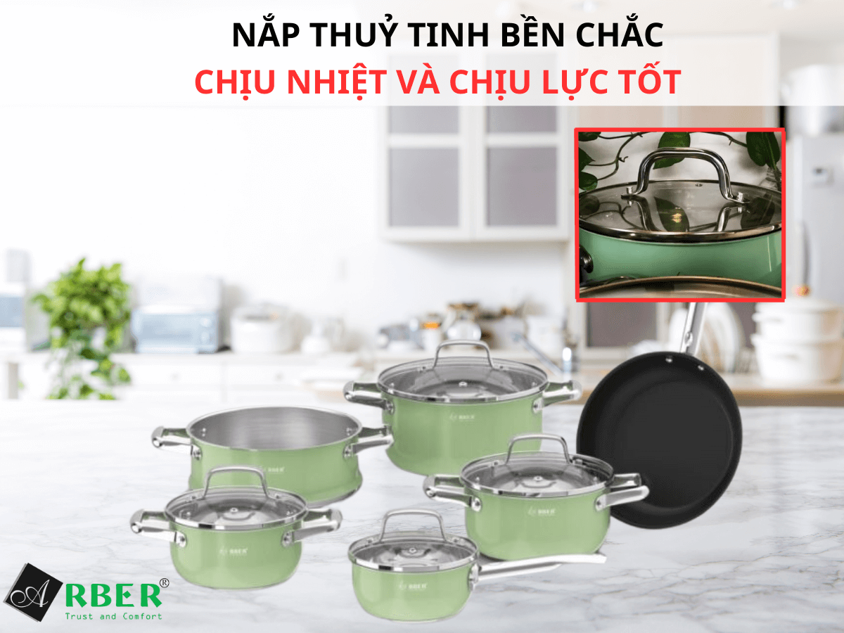 Nắp thuỷ tinh bền chắc, chịu nhiệt và chịu lực tốt