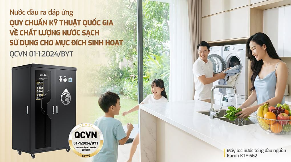 Chuẩn chất lượng nước - Máy lọc tổng đầu nguồn Karofi KTF-662 Chuẩn chất lượng nước - Máy lọc tổng đầu nguồn Karofi KTF-662