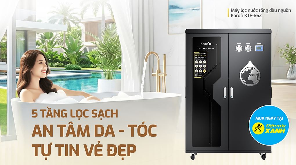 5 cấp lọc - Máy lọc tổng đầu nguồn Karofi KTF-662 5 cấp lọc - Máy lọc tổng đầu nguồn Karofi KTF-662