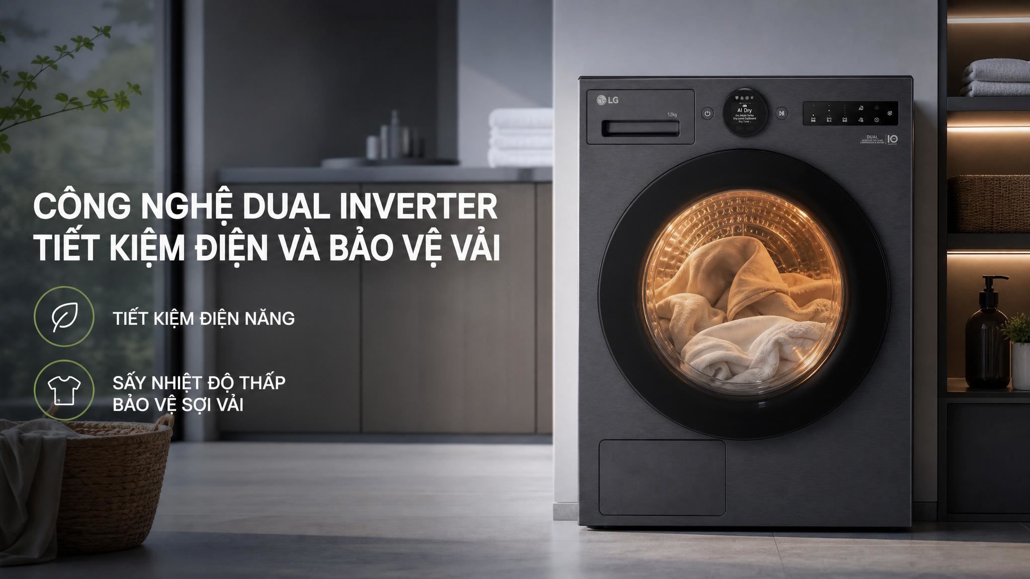 Máy sấy bơm nhiệt LG 12 kg RX12VHP3K - Công nghệ Dual Inverter Máy sấy bơm nhiệt LG 12 kg RX12VHP3K - Công nghệ Dual Inverter