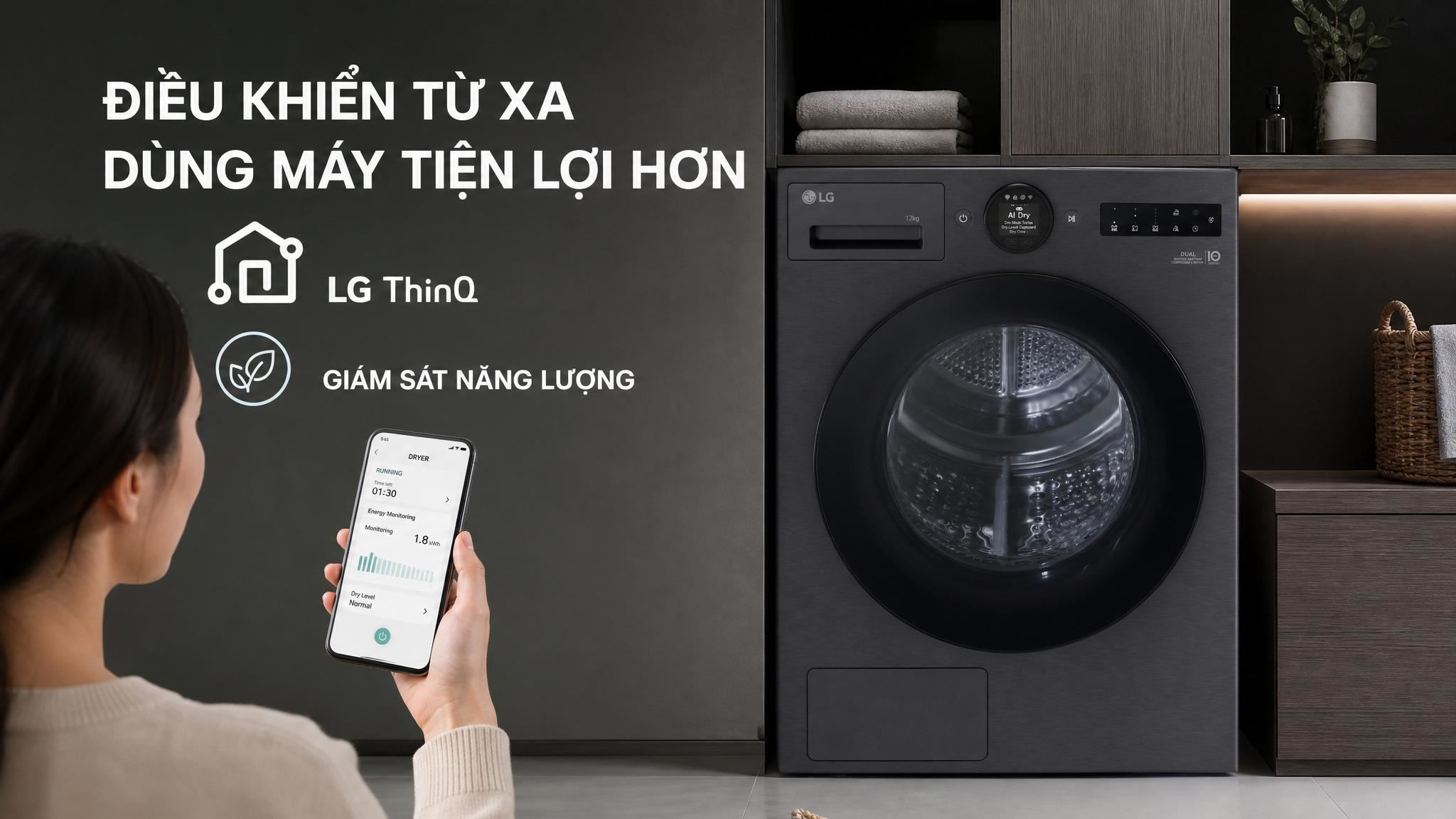 Máy sấy bơm nhiệt LG 12 kg RX12VHP3K - Điều khiển Máy sấy bơm nhiệt LG 12 kg RX12VHP3K - Điều khiển