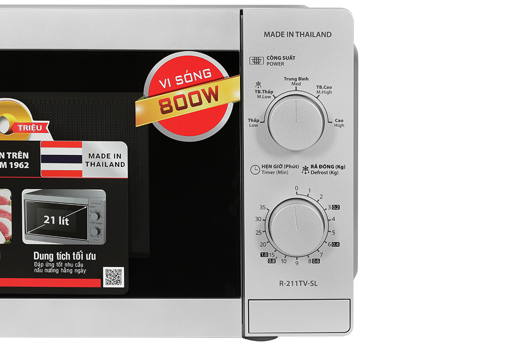 Lò vi sóng Sharp R-211TV-SL 21 lít - Bảng điều khiển Lò vi sóng Sharp R-211TV-SL 21 lít - Bảng điều khiển