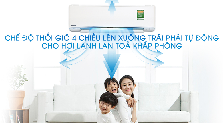 Chế độ gió 4 chiều - Máy lạnh Panasonic Inverter 1.5 HP CU/CS-XU12UKH-8 