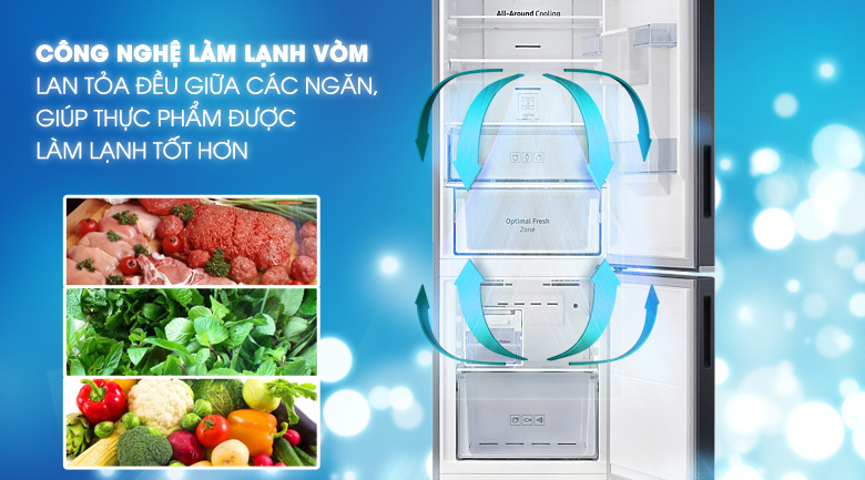 Làm lạnh dạng vòm - Tủ lạnh Samsung Inverter 307 lít RB30N4180B1/SV
