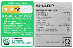 Tu Lanh Sharp Inverter 404 Lit Sj Fx420vg Bk