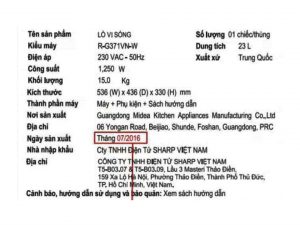 Lo Vi Song Co Nuong Sharp R G371vn W 23 Lit
