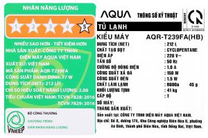 Tu Lanh Aqua Inverter 212 Lit Aqr T239fahb