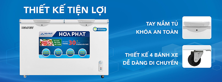Tủ đông Hòa Phát Inverter 245 lít HCFI 606S2Đ2