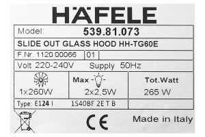 May Hut Mui Am Tu Hafele Hh Tg60e 53981.073)