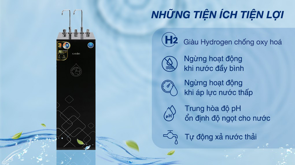 Máy lọc nước RO nóng nguội lạnh Karofi KAD-X39 10 lõi