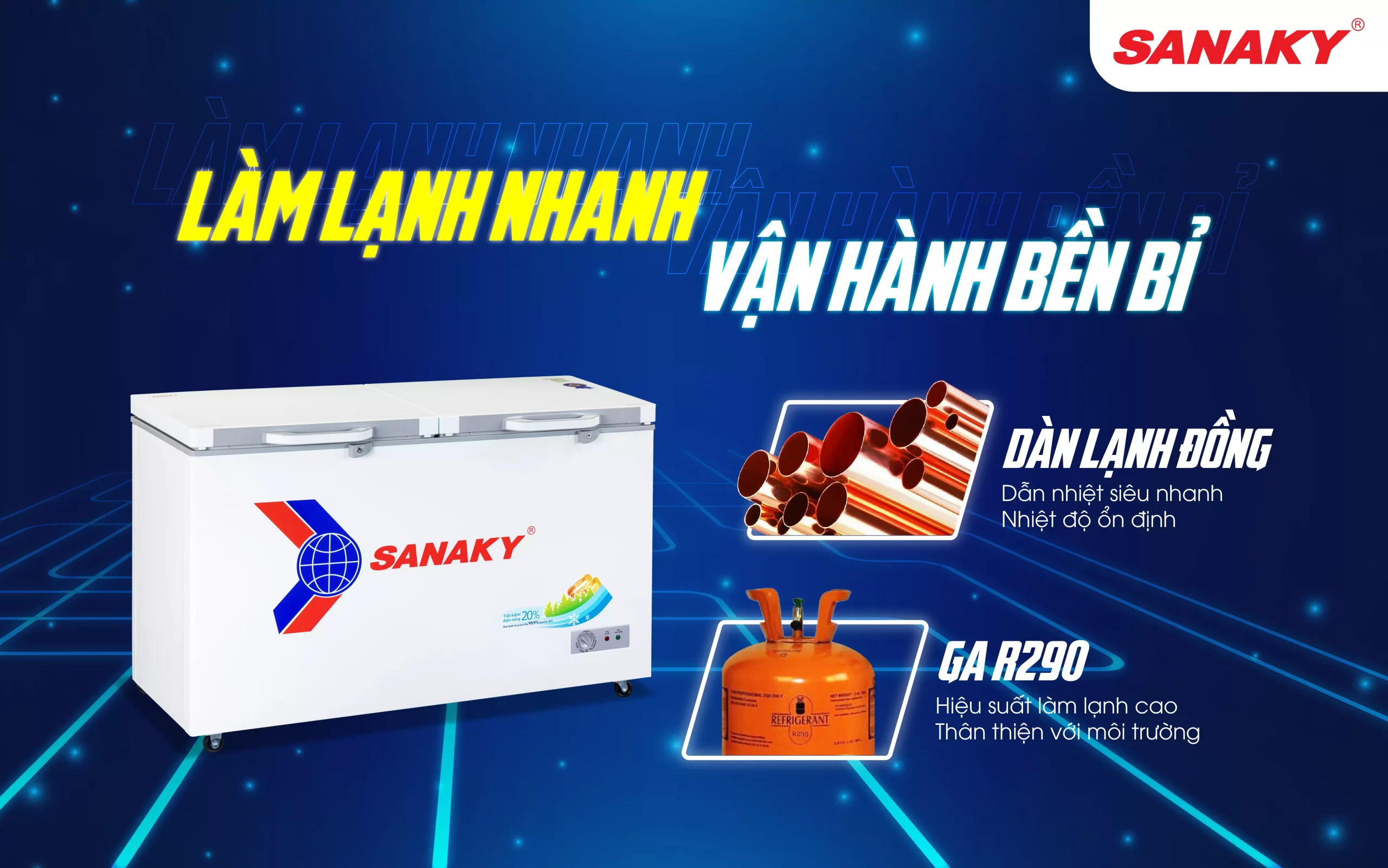 Tủ đông Sanaky 410 lít VH-5699HYK