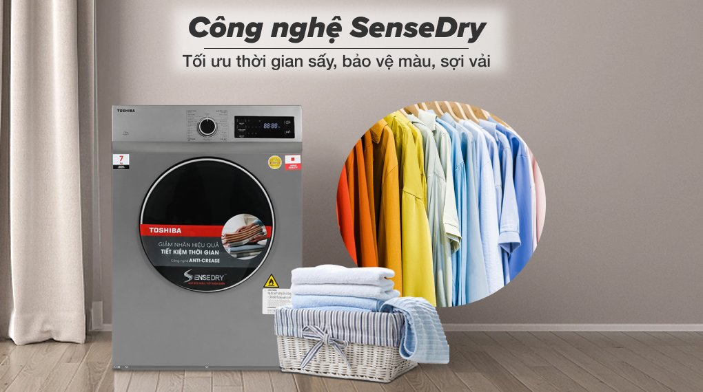 Máy sấy thông hơi 7 kg Toshiba TD-H80SEV(SK)