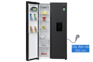 Tủ lạnh Aqua Inverter 550 lít Side By Side AQR-S612XA(WCB)
