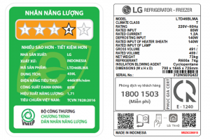 Tủ lạnh LG Inverter 459 lít LTD46BLMA