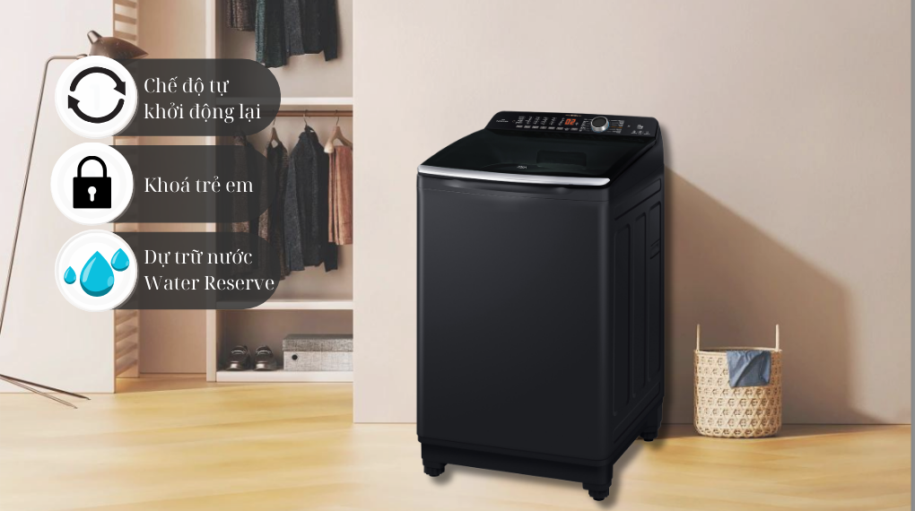 Máy giặt Aqua Inverter 11 kg AQW-DR110JT BK - Tiện ích