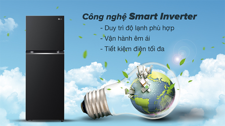 Tủ lạnh LG Inverter 243 lít GV-B242WB - INVETER tiết kiệm điện
