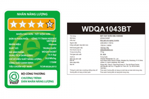 Máy giặt sấy Hisense Inverter giặt 10.5 kg - sấy 7 kg WDQA1043BT