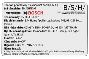 Máy rửa chén độc lập Bosch SMS2HTI79E