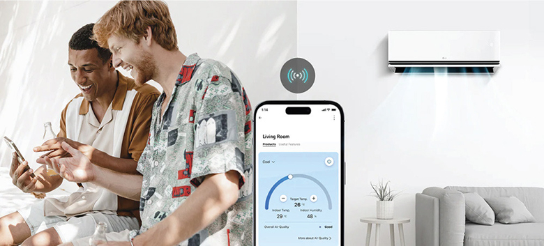 Điều hòa LG 2 chiều Inverter 24.000BTU IDH24M1 - Điều khiển qua điện thoại