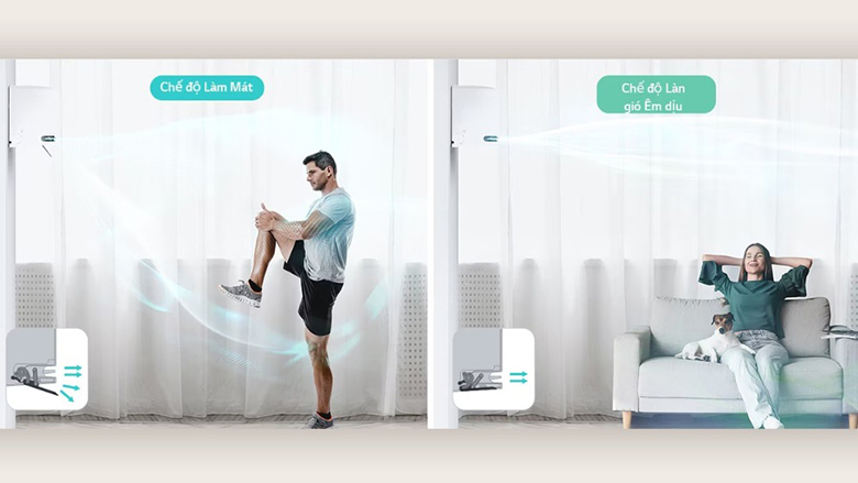 Điều hòa LG Inverter AI Air 2 chiều 12.000 BTU IDH12M1 - Chế độ gió êm dịu, thoải mái