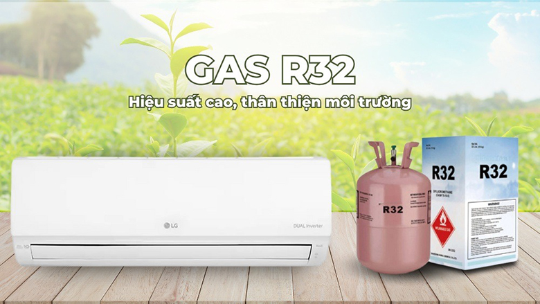 Điều hòa LG 1 chiều Inverter 9000 BTU IEC09M1 - Sử dụng gas R32 hiệu suất làm lạnh cao, thân thiện với môi trường