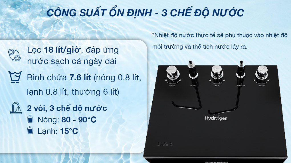 Máy lọc nước RO nóng nguội lạnh Kangaroo KG10A12 10 lõi - Công suất lọc Máy lọc nước RO nóng nguội lạnh Kangaroo KG10A12 10 lõi - Công suất lọc