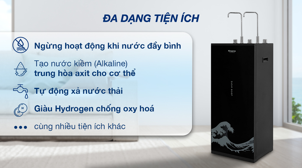Máy lọc nước RO nóng nguội lạnh Kangaroo KG10A12 10 lõi - Tiện ích Máy lọc nước RO nóng nguội lạnh Kangaroo KG10A12 10 lõi - Tiện ích
