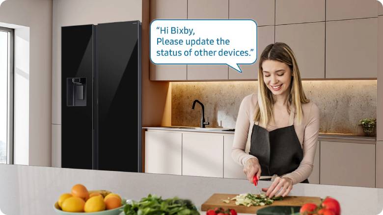  Tủ lạnh Samsung Inverter 634 lít Side By Side RS80F65J2BSV - Điều khiển bằng giọng nói Bixby