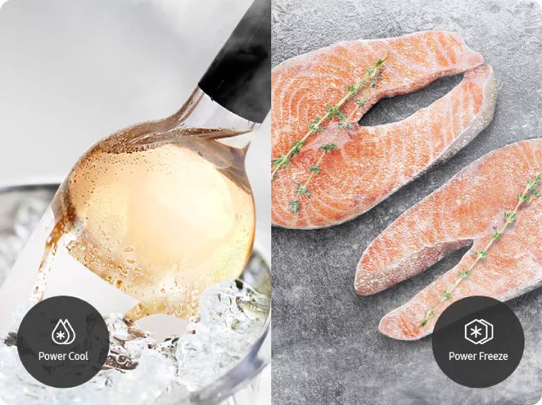 Tủ lạnh Samsung Inverter 635 lít Side By Side RS70F65K2FSV - Chế độ Power Cool và Power Freeze