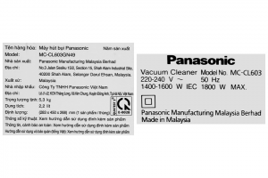 Máy hút bụi dạng hộp Panasonic MC-CL603GN49