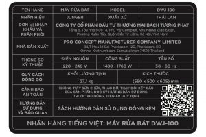 Máy rửa chén độc lập Junger Leopard DWJ-100