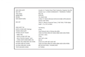 Máy sấy bơm nhiệt Hitachi 10 kg TD-100XFVEM
