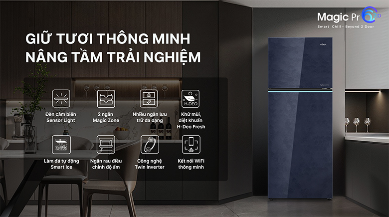 Tủ lạnh Aqua Inverter 455 lít AQR-TA518FA(GL)U1