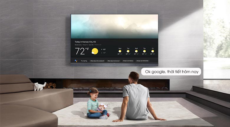 Trợ lý ảo Google Assistant mà không cần điều khiển - Tivi TCL 55P755 Prro 4K